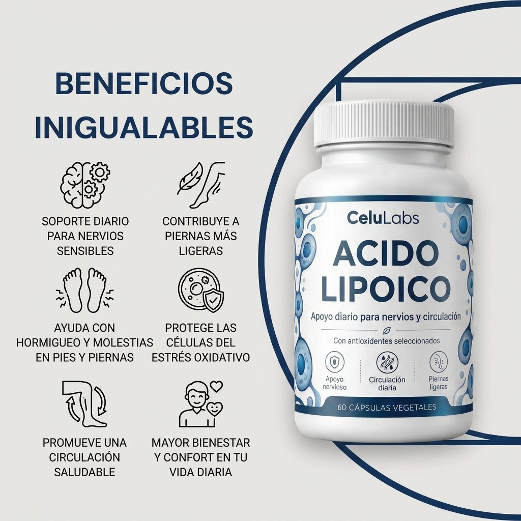 Ácido Lipoico: Soporte Nervioso & Circulación de Celulabs™
