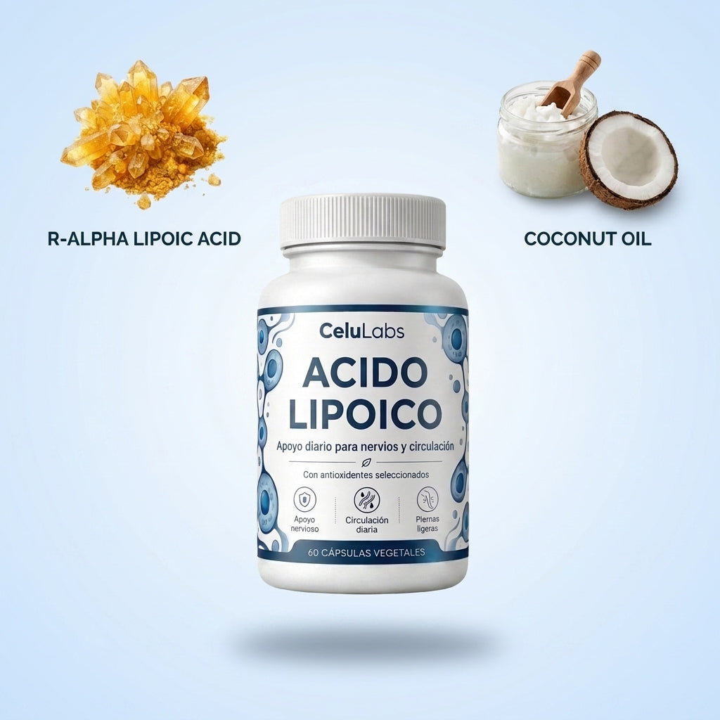 Ácido Lipoico: Soporte Nervioso & Circulación de Celulabs™
