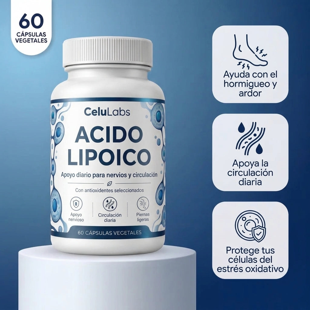 Ácido Lipoico: Soporte Nervioso & Circulación de Celulabs™